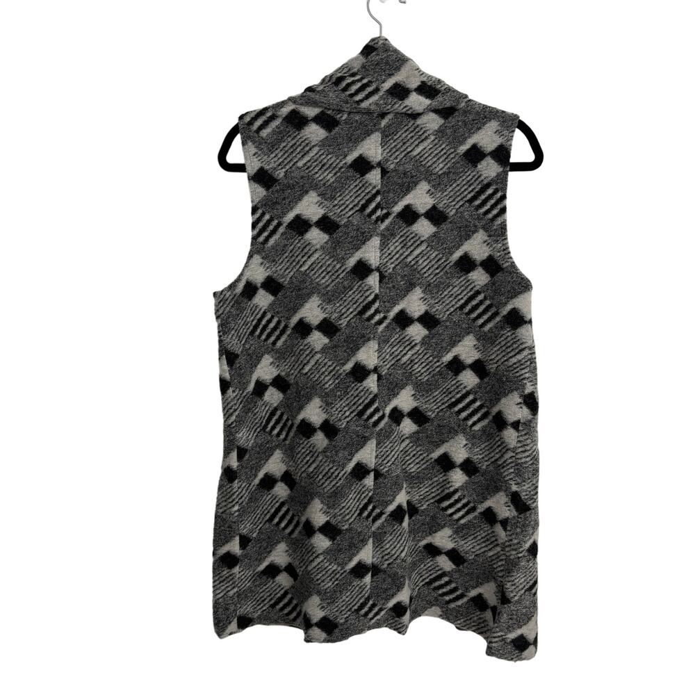Willi Smith Wool Blend Vest Draped Front Waist Length Pockets Cozy Chic - Picture 3 of 10